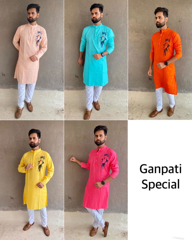 Ganpati Special 1 Festive Wear Kurta With Pajama Catalog
